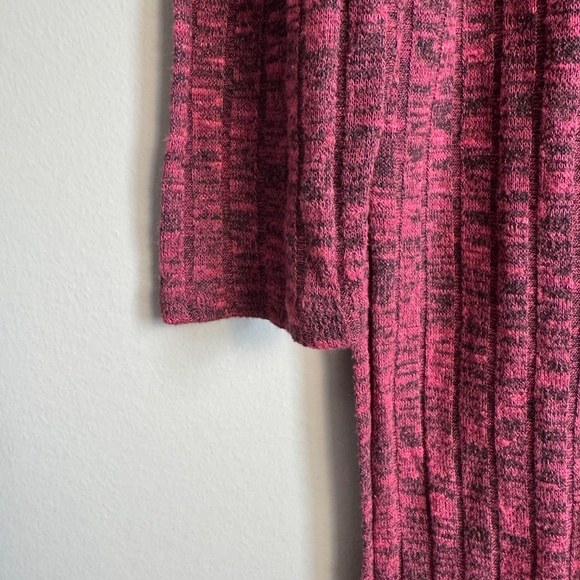 Teenbell Women's Open Front Long Sleeve Draping Cardigan Purple-Wine Office Chic - Picture 2 of 12